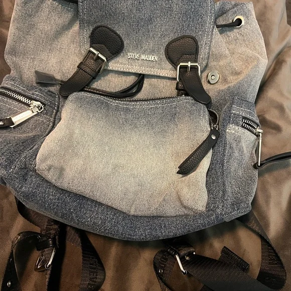 Elegant Gray and Black Steve Madden Women\'s Backpack Steve Madden Backpack Gray Bags & Handbags for Women for  main image 3